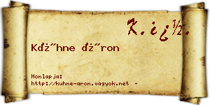Kühne Áron névjegykártya